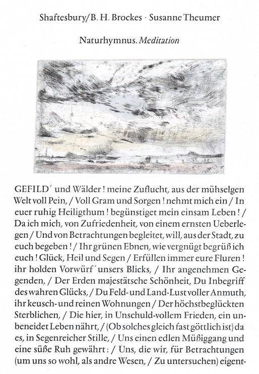 Lord Shaftesbury/B.H. Brockes. <i>Naturhymnus</i>. Meditation.
