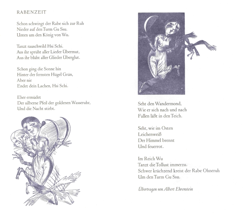Li Tai Po. Rabenzeit. [Übertragen von Albert Ehrenstein]